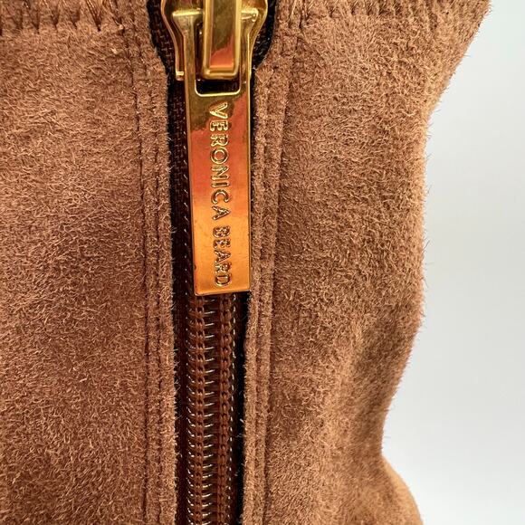 Veronica Beard Women 9.5 Arlo Suede Leather Wedge Boots Hazelwood Tan Brown NWOT - Picture 4 of 16